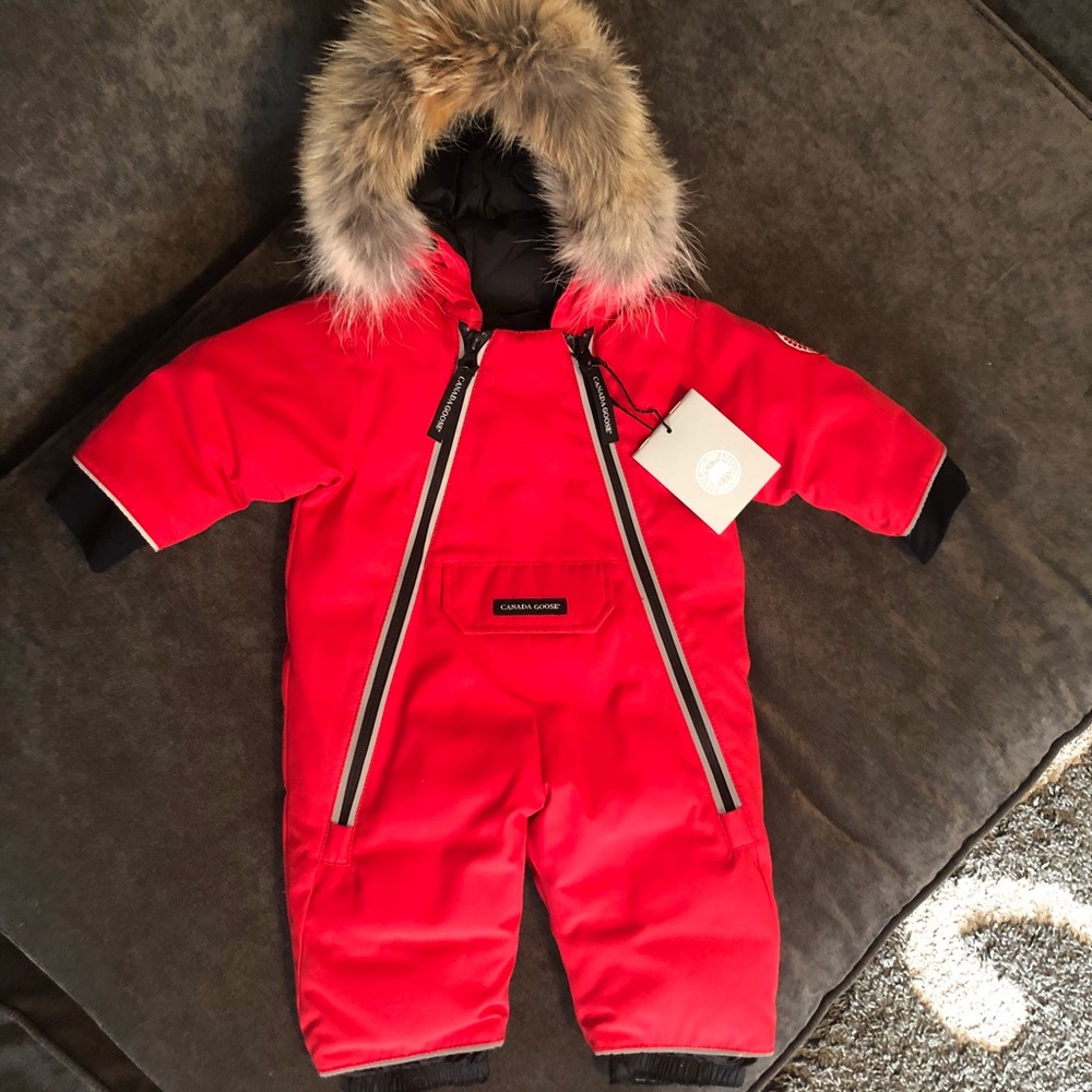 Baby Canada Goose Snowsuit Red 0-3 Months